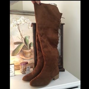 NWOT Lace Up Knee High Boots